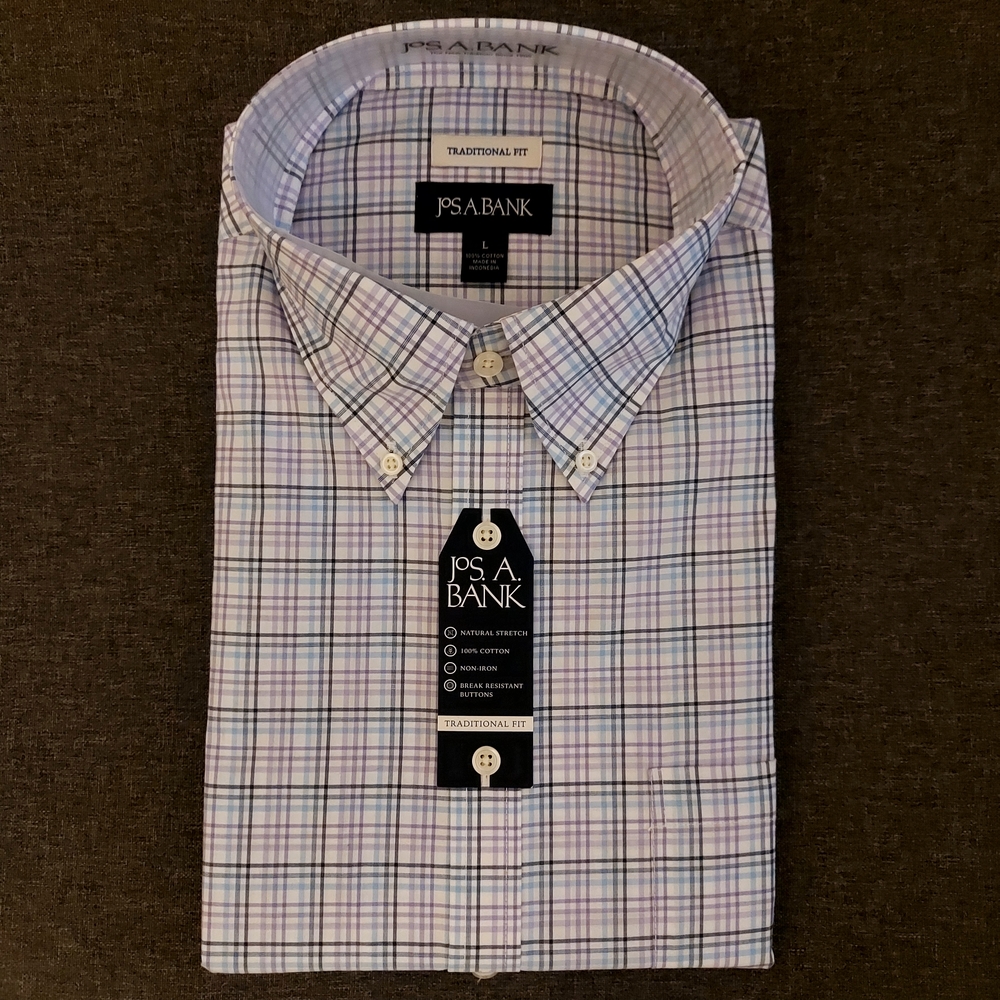 Jos. A. Bank Men's Multicolor Checkered Dress Shirt